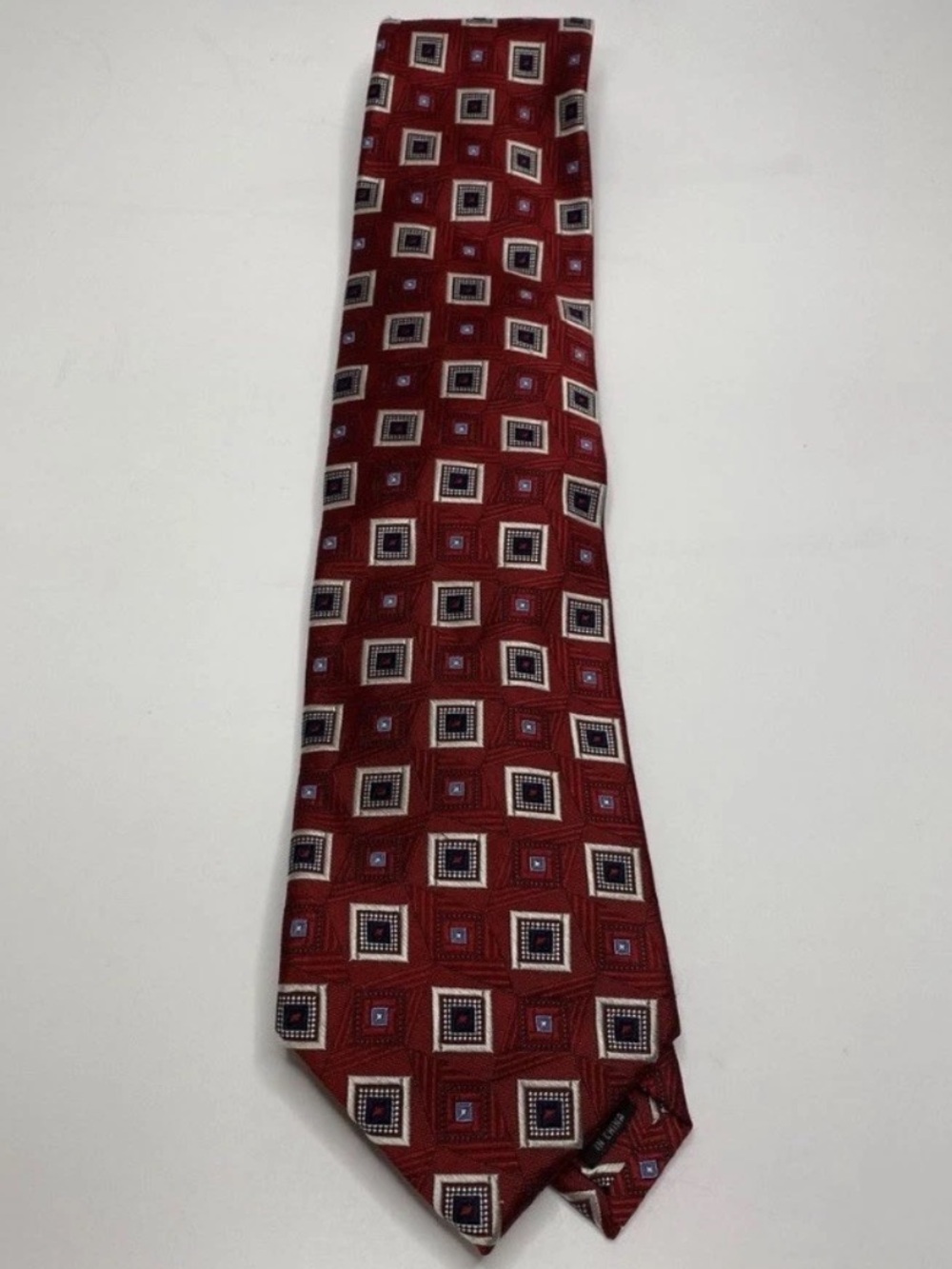 Jos. A. Bank Signature Collection Silk Geometric Medallion Tie Maroon Red